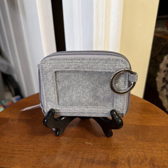 Vera Bradley LU RFID Petite Zip-Around Wallet - Medium Heather Gray - NWT - Picture 2 of 4